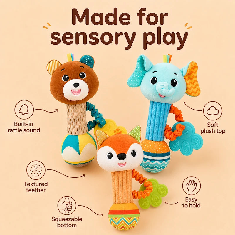 Plush Hand-Grip Rattle