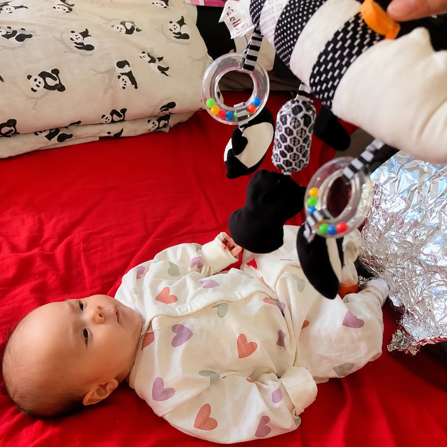 Parent and baby enjoying sensory play together